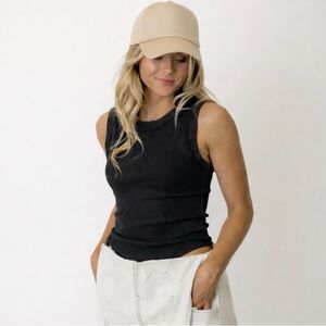 Free People Black Sleeveless Women's Top